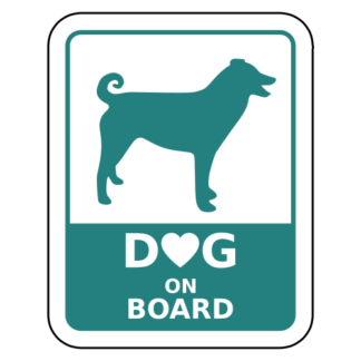 Dog On Board Sticker (Turquoise)